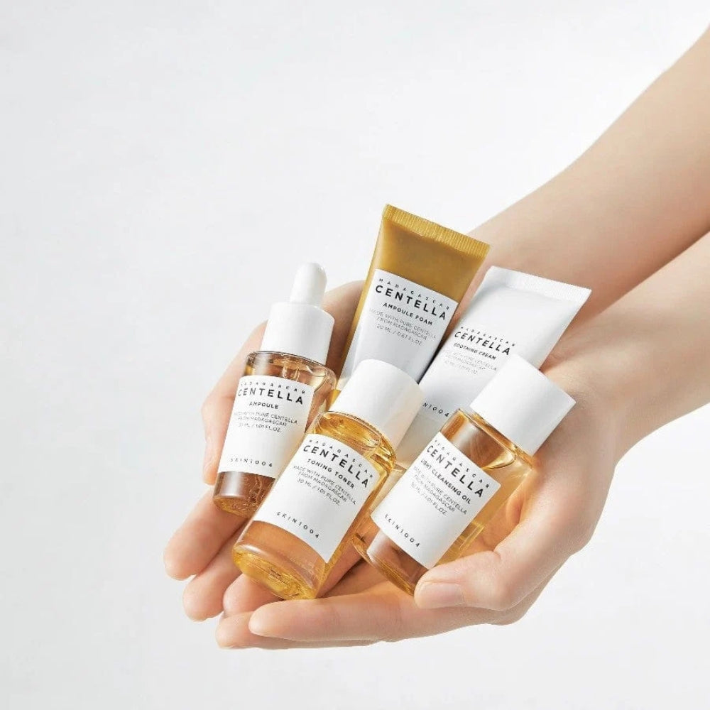 SKIN1004 Madagascar Centella Travel Kit – Routine Completa Lenitiva & Glow in Mini Size (5 Step Coreano)
