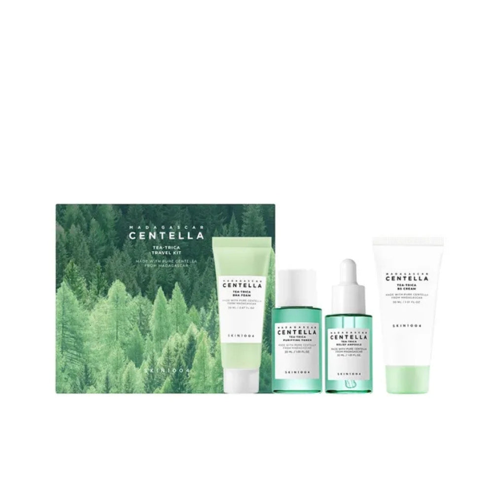 Kit Travel Skincare Completa Centella Tea-Trica – Routine Anti-Imperfezioni 5 Step | Purificante, Lenitiva & Anti-Acne