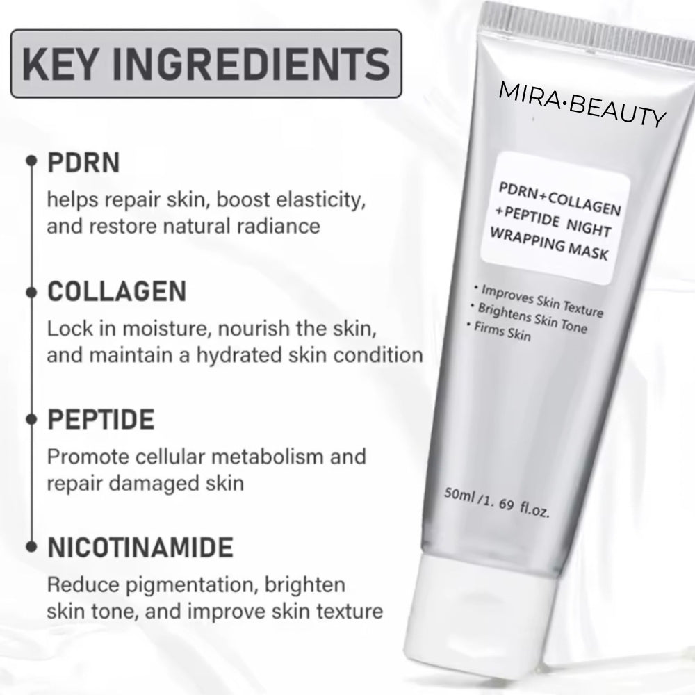 PDRN Collagen Night Mask – Trattamento Notturno Rigenerante Effetto Pelle luminosa 50g