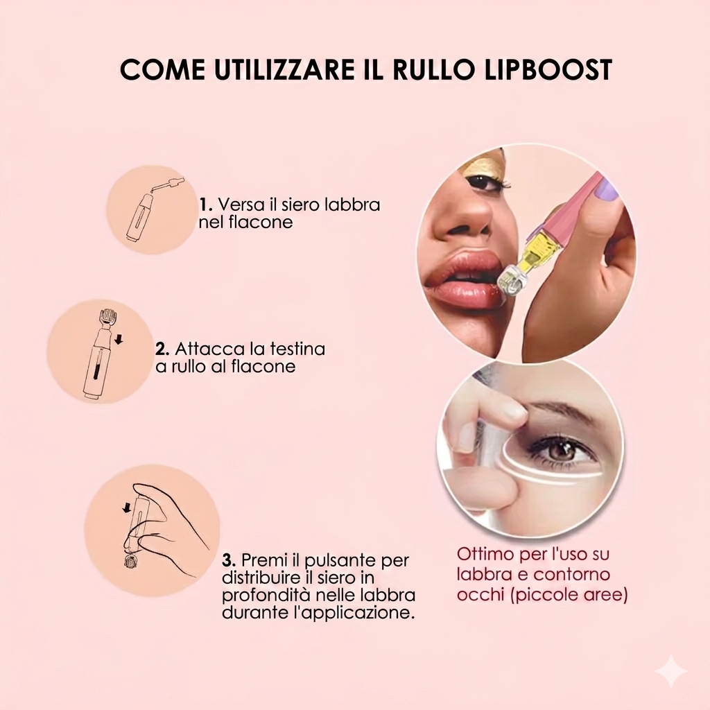 LipBoost™ Pro Roller – Applicatore Microneedling per Labbra Voluminose